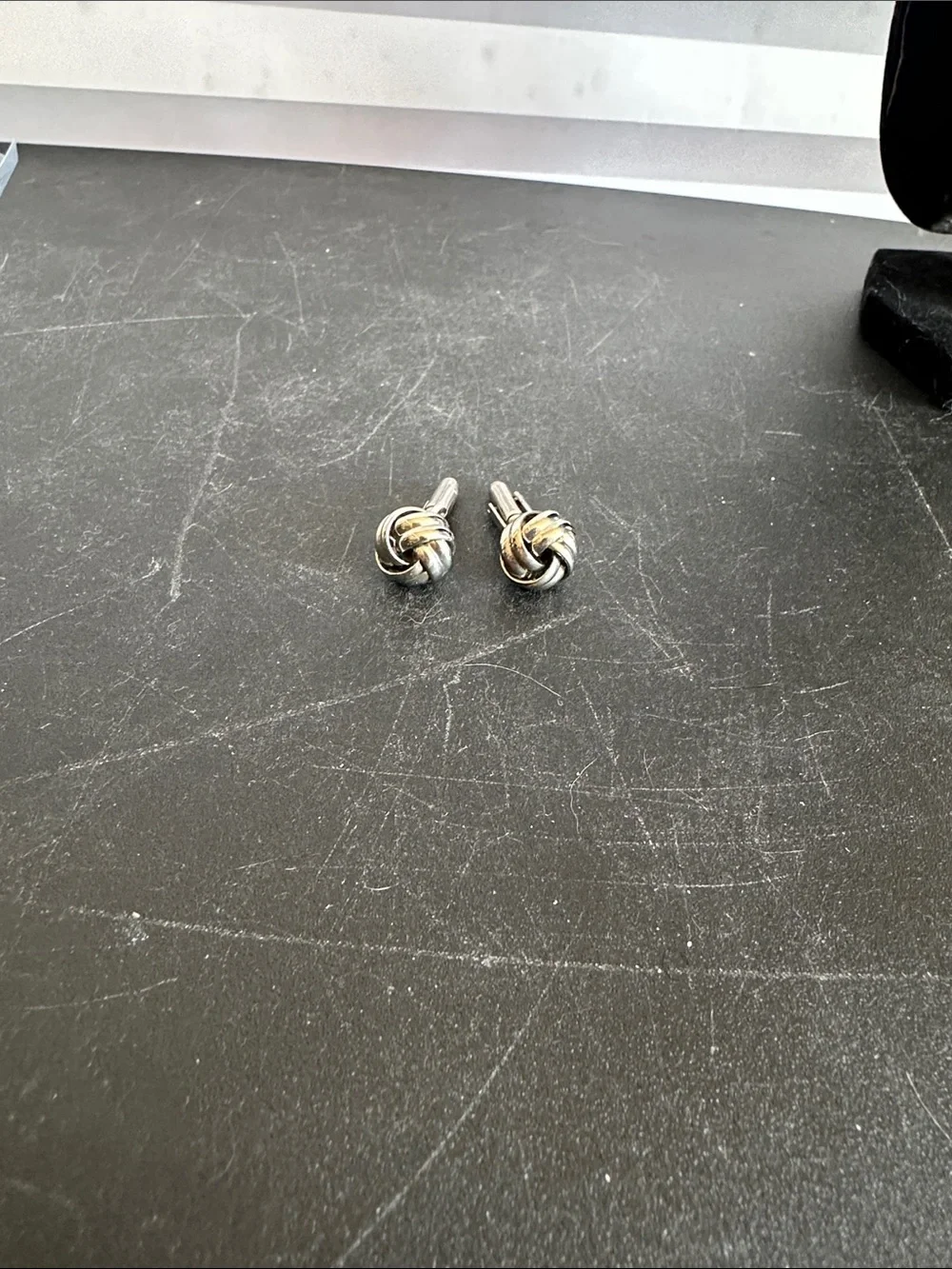 Mens Silver Tone Knot Cufflinks Classic Woven Knot Cuff Links Formal Tuxedo